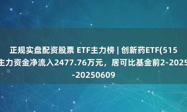 正规实盘配资股票 ETF主力榜 | 创新药ETF(515120)主力资金净流入2477.76万元，居可比基金前2-20250609